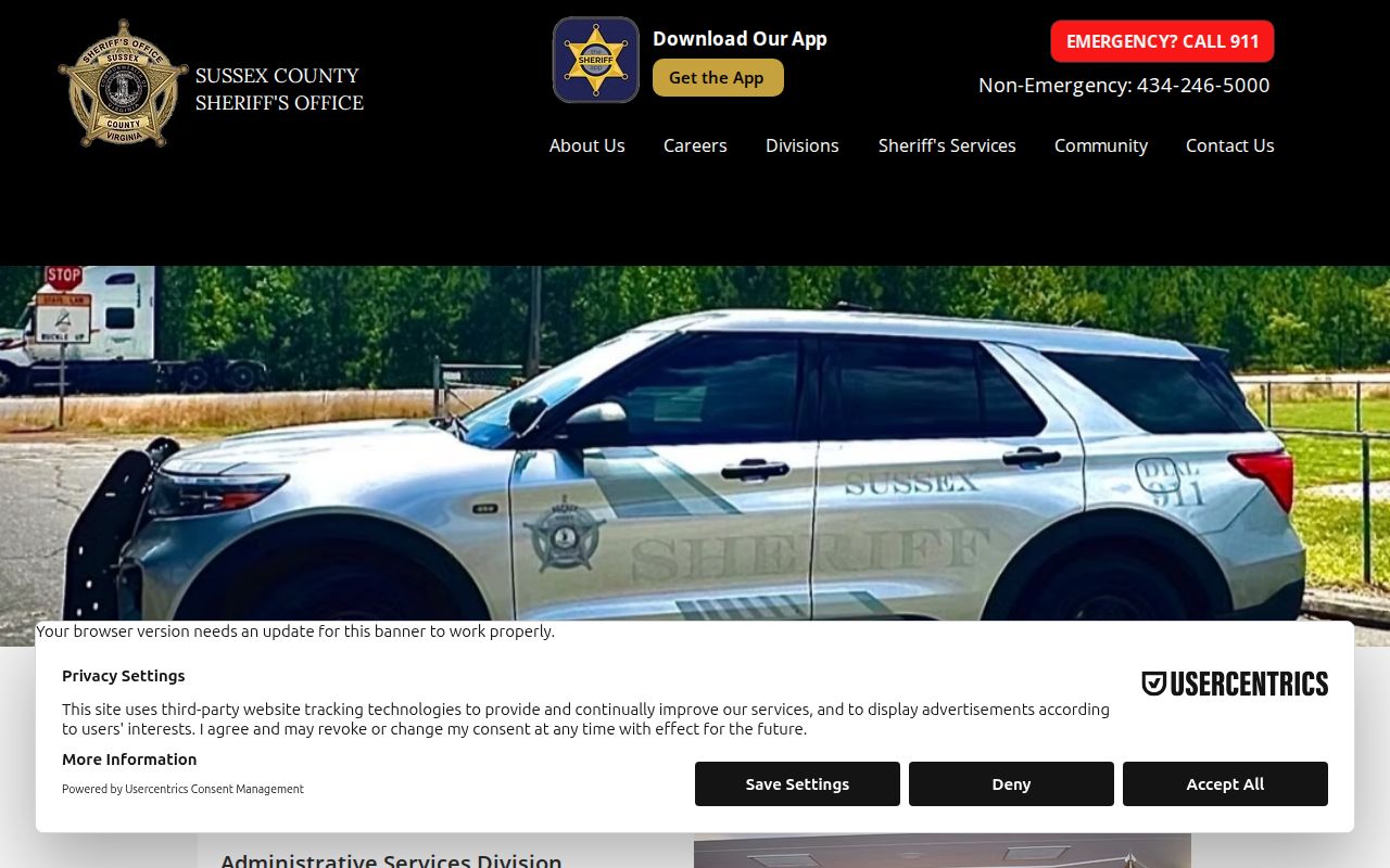 Sussex County active warrant service roles in Sheriff divisions